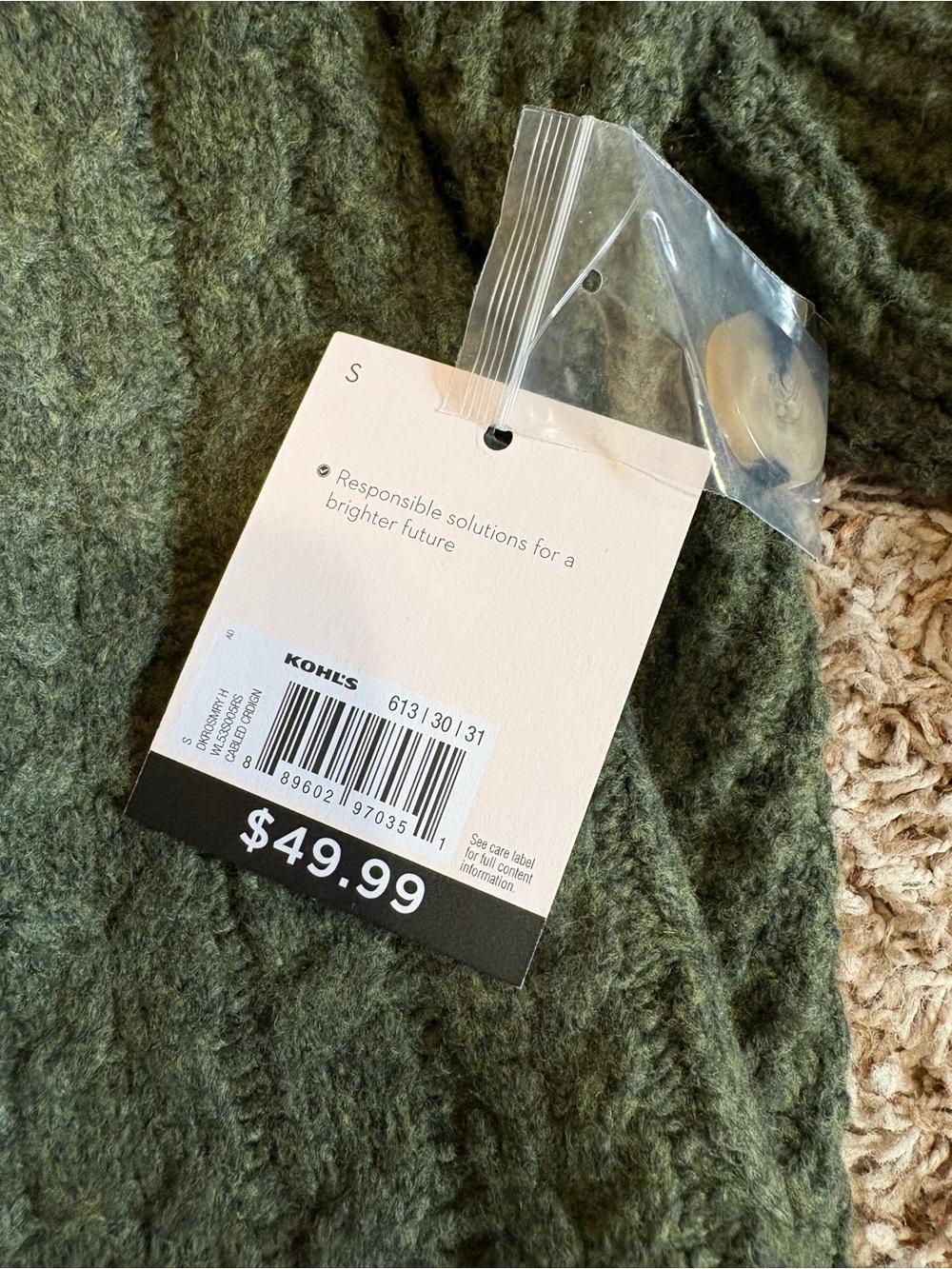 LC Lauren Conrad Cabled Sweater Cardigan Womens size Small NWT!! - Picture 6 of 6
